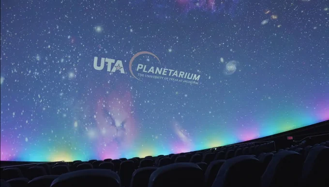 Photo showing the UTA Planetarium's theater screen.