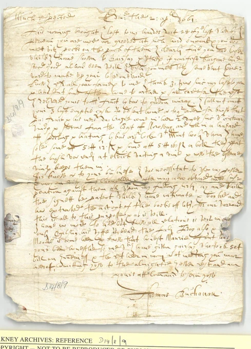 A scan of the archive letter